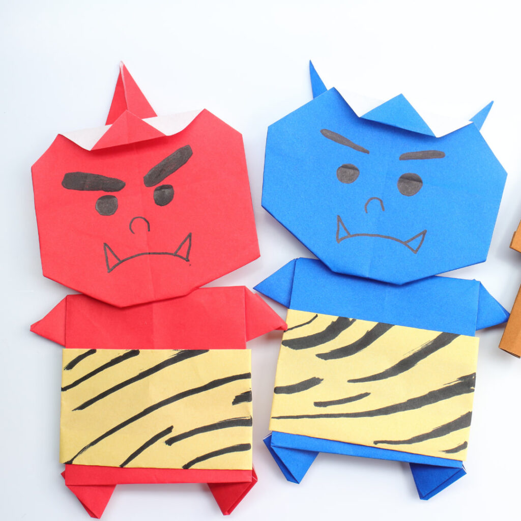 Origami due demoni - rosso e blu